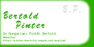 bertold pinter business card