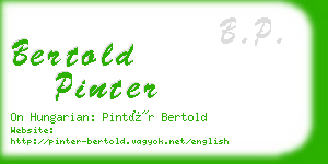 bertold pinter business card
